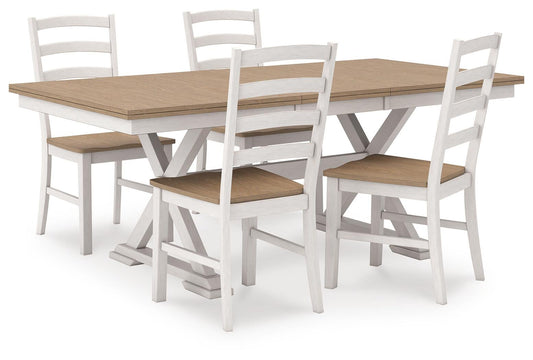 Purlaney Dining Table and 4 Chairs
