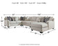 Dellara 5-Piece Sectional with Ottoman