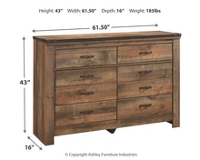 Load image into Gallery viewer, Trinell Queen Panel Headboard with Dresser
