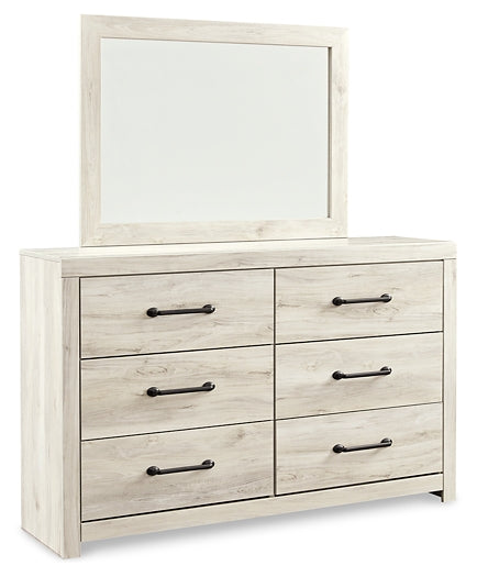 Cambeck Twin Panel Bed with Mirrored Dresser and Nightstand