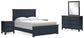 Landocken Queen Panel Bed with Mirrored Dresser and 2 Nightstands