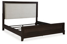 Load image into Gallery viewer, Neymorton King Upholstered Panel Bed with Mirrored Dresser and Nightstand
