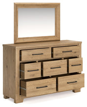 Load image into Gallery viewer, Galliden Queen Panel Bed with Mirrored Dresser, Chest and 2 Nightstands
