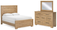 Load image into Gallery viewer, Galliden Queen Panel Bed with Mirrored Dresser
