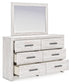 Cayboni Full Panel Bed with Mirrored Dresser, Chest and Nightstand