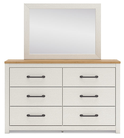 Linnocreek Full Panel Bed with Mirrored Dresser