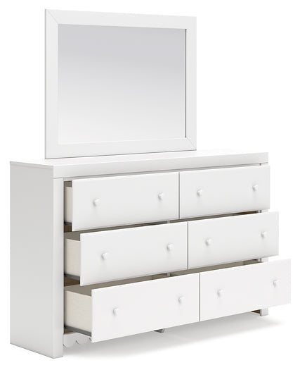 Mollviney Twin Panel Storage Bed with Mirrored Dresser, Chest and 2 Nightstands