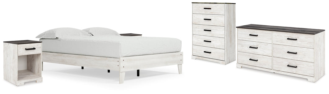 Shawburn Queen Platform Bed with Dresser, Chest and 2 Nightstands