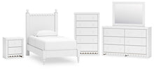 Load image into Gallery viewer, Mollviney Twin Panel Bed with Mirrored Dresser, Chest and Nightstand
