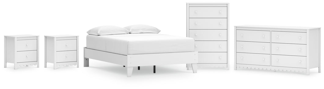 Hallityn Full Platform Bed with Dresser, Chest and 2 Nightstands