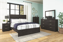 Load image into Gallery viewer, Belachime Queen Panel Bed with Mirrored Dresser and 2 Nightstands
