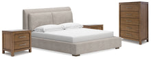 Load image into Gallery viewer, Cabalynn Queen Upholstered Bed with Chest and 2 Nightstands
