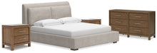 Load image into Gallery viewer, Cabalynn California King Upholstered Bed with Dresser and 2 Nightstands
