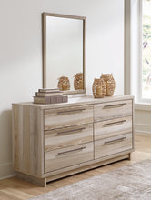 Load image into Gallery viewer, Hasbrick Queen Panel Headboard with Mirrored Dresser
