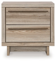 Load image into Gallery viewer, Hasbrick Queen Panel Bed with Mirrored Dresser, Chest and Nightstand
