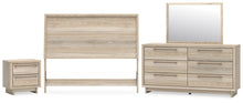 Load image into Gallery viewer, Hasbrick Queen Panel Headboard with Mirrored Dresser and Nightstand
