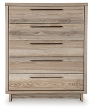 Load image into Gallery viewer, Hasbrick King Panel Headboard with Mirrored Dresser, Chest and 2 Nightstands
