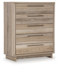 Load image into Gallery viewer, Hasbrick King Panel Headboard with Mirrored Dresser and Chest
