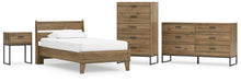 Load image into Gallery viewer, Deanlow Twin Platform Panel Bed with Dresser, Chest and Nightstand
