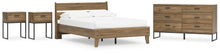 Load image into Gallery viewer, Deanlow Full Platform Panel Bed with Dresser and 2 Nightstands
