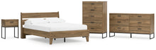 Load image into Gallery viewer, Deanlow Full Platform Panel Bed with Dresser, Chest and Nightstand
