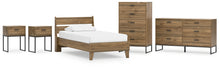 Load image into Gallery viewer, Deanlow Twin Platform Panel Bed with Dresser, Chest and 2 Nightstands
