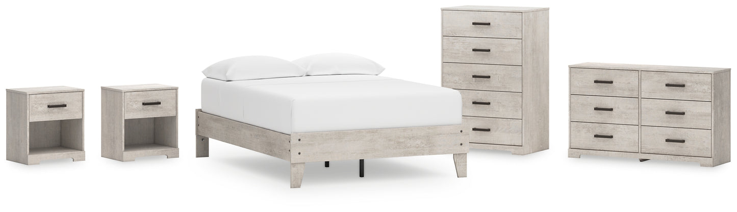 Shawburn Full Platform Bed with Dresser, Chest and 2 Nightstands