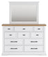 Ashbryn King Panel Storage Bed with Mirrored Dresser and Nightstand
