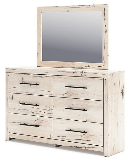 Lawroy Queen Panel Storage Bed with Mirrored Dresser, Chest and Nightstand