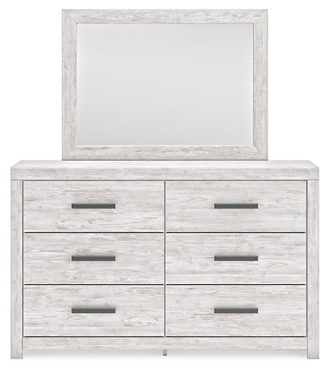 Cayboni King Panel Bed with Mirrored Dresser, Chest and Nightstand