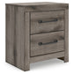 Graystorm King Panel Bed with Mirrored Dresser and Nightstand