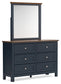 Landocken Twin Panel Headboard with Mirrored Dresser