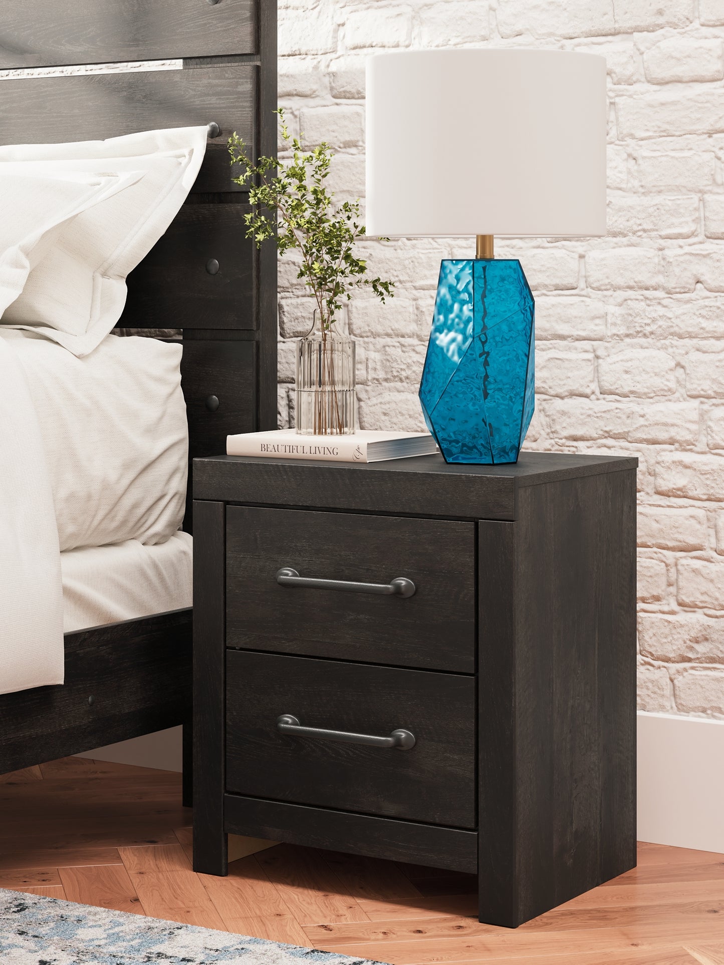 Hollivern Twin Panel Bed with Storage with Mirrored Dresser, Chest and Nightstand