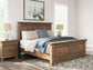 Feddinger King Panel Bed with Mirrored Dresser and Nightstand