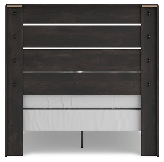 Hollivern Full Panel Bed with Mirrored Dresser, Chest and Nightstand