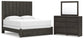 Fraluna King Panel Storage Bed with Mirrored Dresser