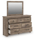 Rusticott King Poster Bed, Dresser and Mirror