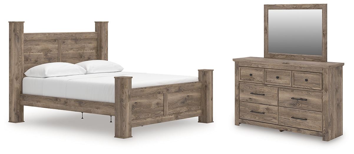 Rusticott King Poster Bed, Dresser and Mirror