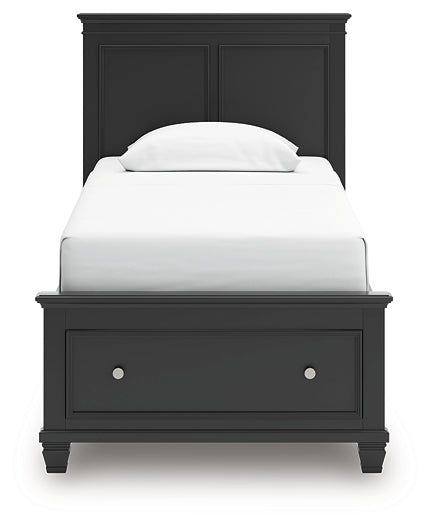 Lanolee Twin Panel Storage Bed, Dresser, Mirror and Nightstand