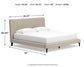 Cielden King Upholstered Bed with Roll Slats, Dresser and Mirror