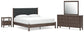 Pamytta King Upholstered Panel Platform Bed, Dresser, Mirror and Nightstand
