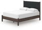 Pamytta Queen Upholstered Panel Platform Bed, Dresser, Mirror and Nightstand