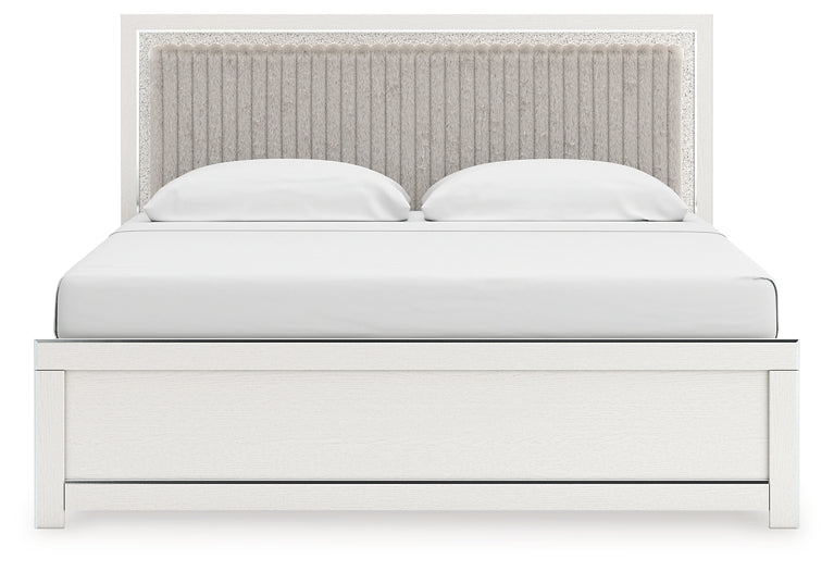 Zuraleus King Upholstered Panel Bed, Dresser, Mirror and Nightstand
