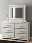 Zuraleus Queen Upholstered Panel Platform Storage Bed, Dresser, Mirror and Nightstand