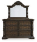 Maylee California King Canopy Bed, Dresser and Mirror