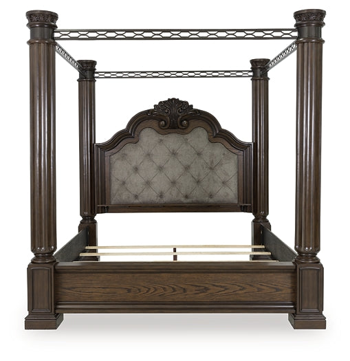 Maylee Queen Canopy Bed, Dresser and Mirror