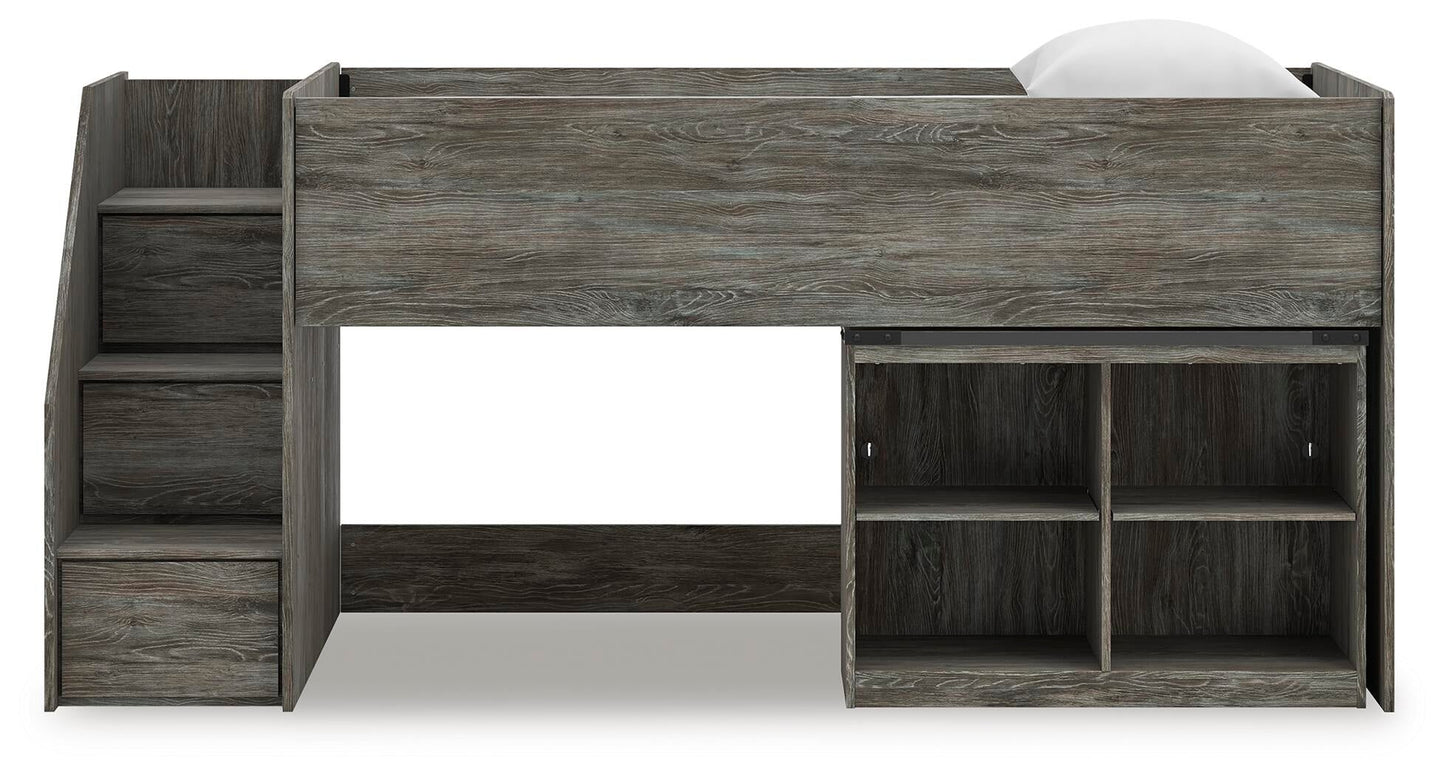 Frandern Twin Loft  Bed with Bookcase Storage