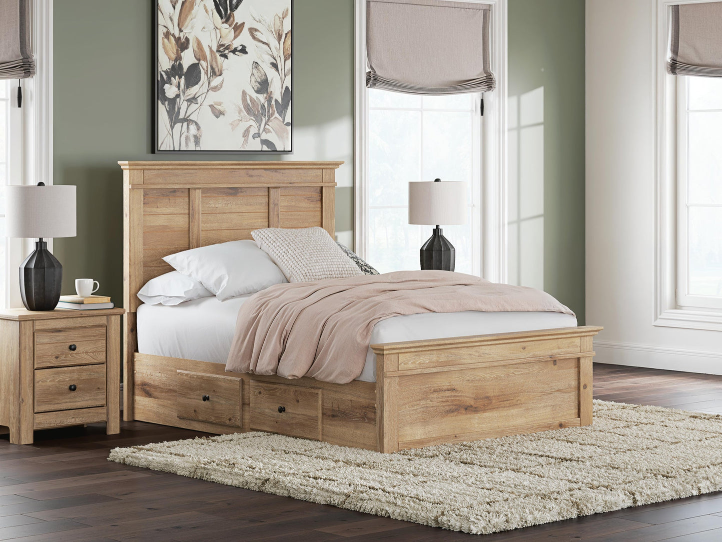 Makidern Full Panel Storage Bed