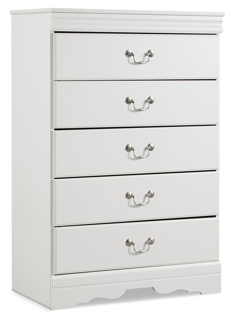 Anarasia Full Sleigh Headboard, Dresser, Mirror, Chest and Nightstand