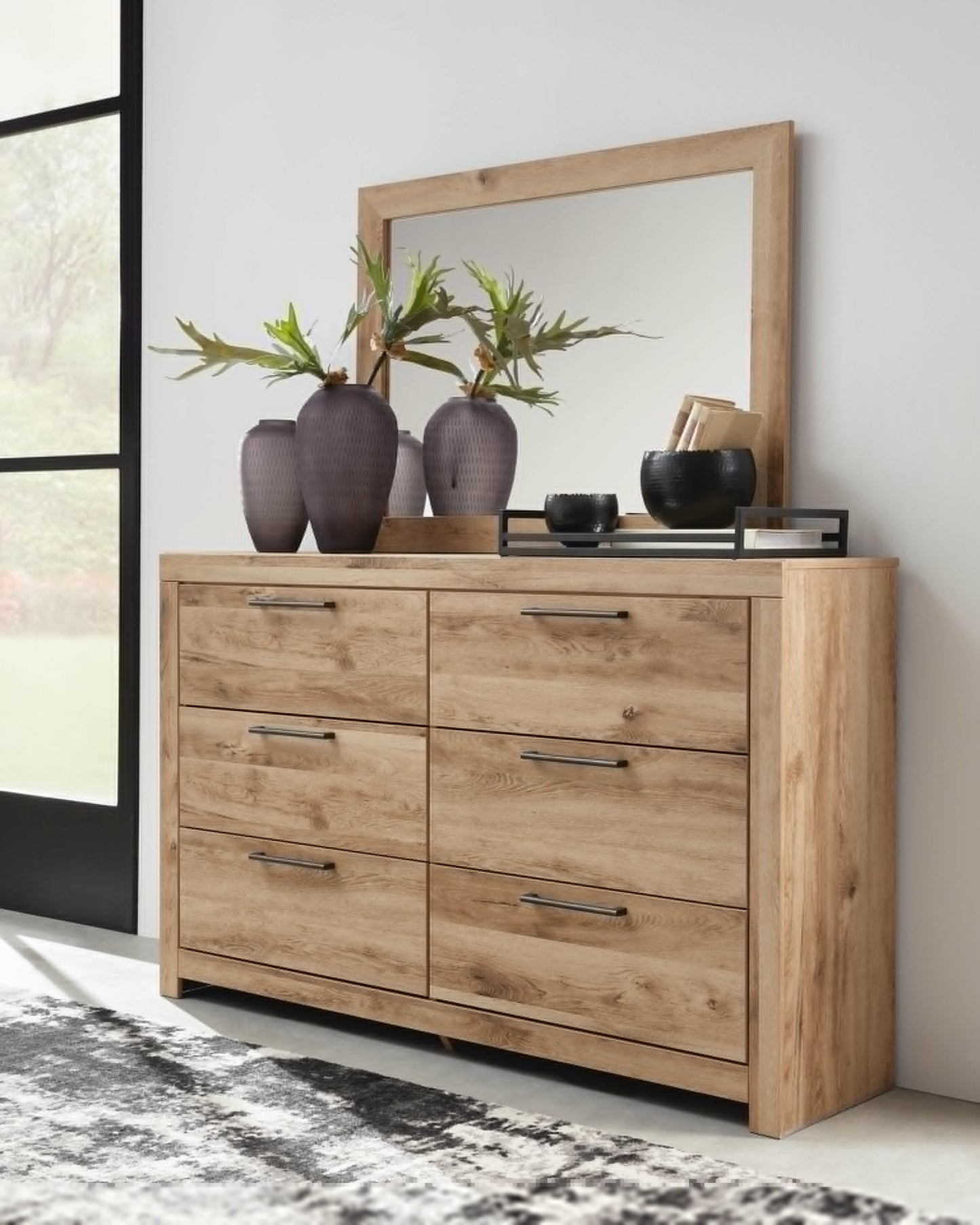 Hyanna Full Panel Storage Bed, Dresser, Mirror, Chest and Nightstand